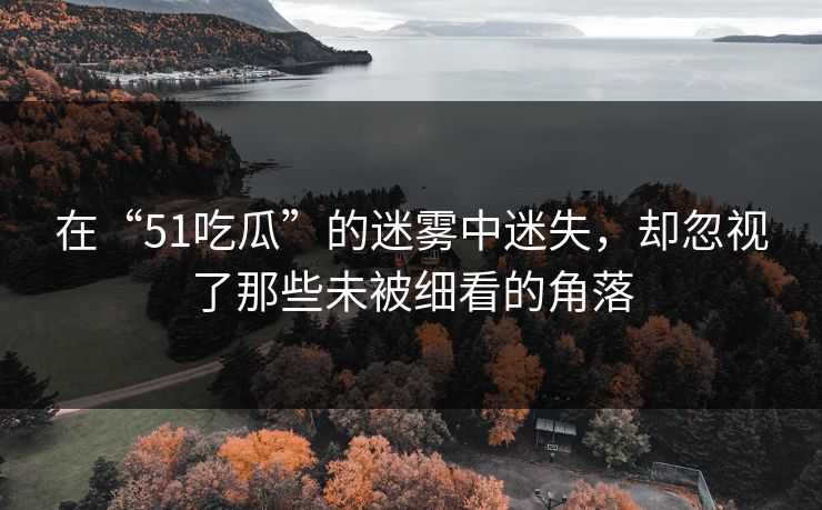 在“51吃瓜”的迷雾中迷失，却忽视了那些未被细看的角落