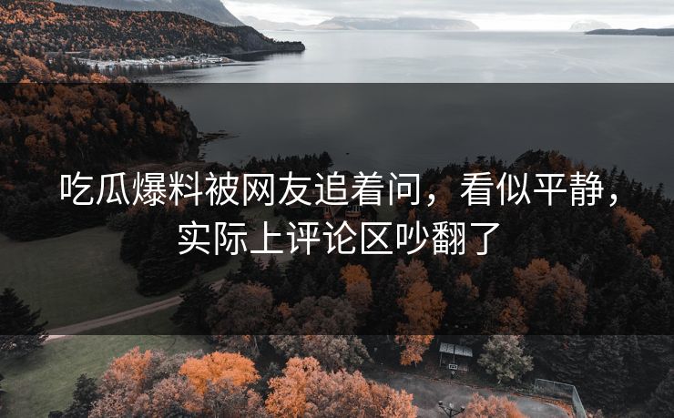 吃瓜爆料被网友追着问，看似平静，实际上评论区吵翻了