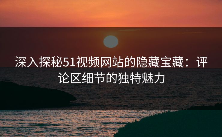 深入探秘51视频网站的隐藏宝藏：评论区细节的独特魅力