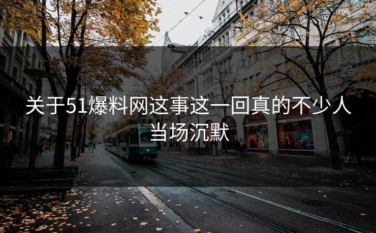 关于51爆料网这事这一回真的不少人当场沉默