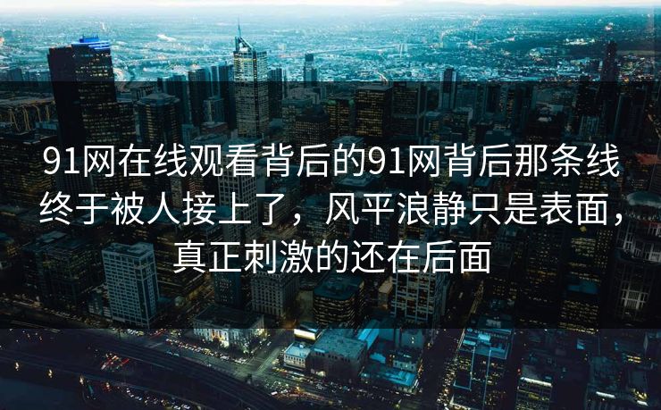 91网在线观看背后的91网背后那条线终于被人接上了，风平浪静只是表面，真正刺激的还在后面